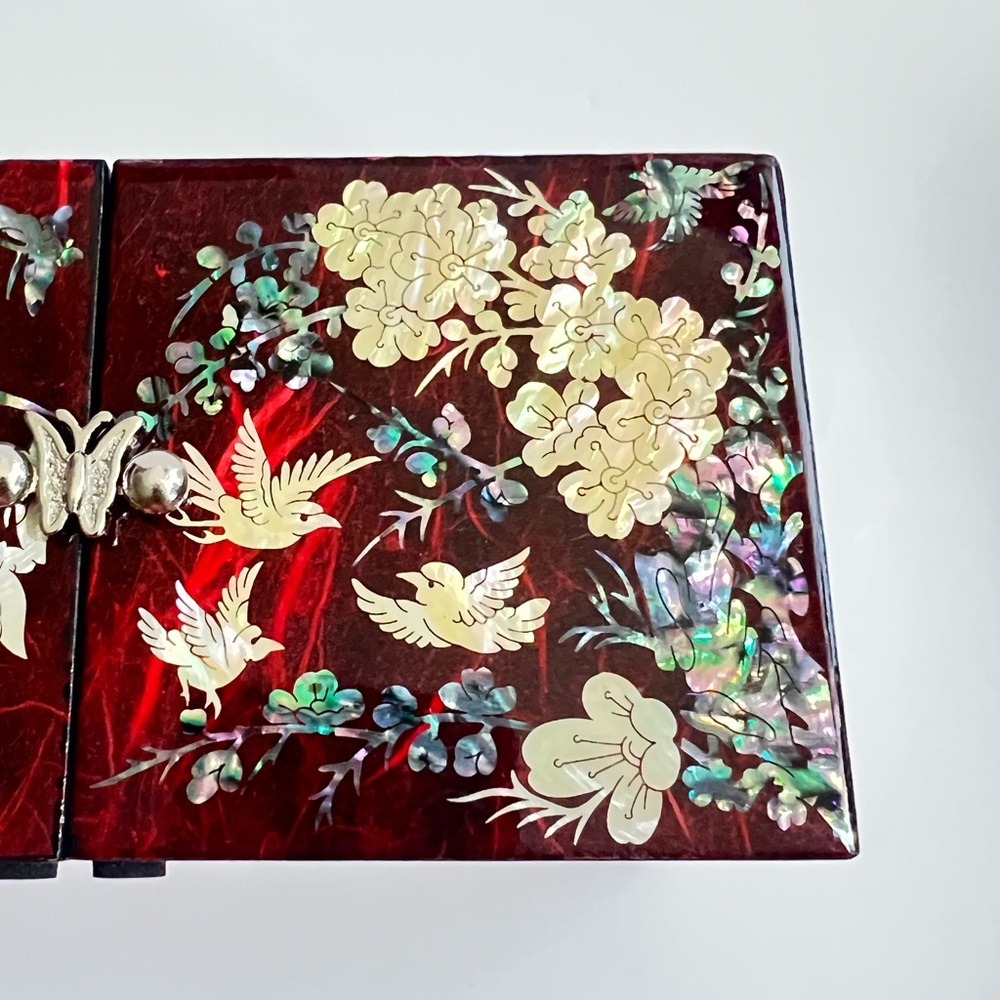 NEW Mother-of-Pearl Jewelry Box with 4 Drawers- KOREAN Traditional Lacquer Craft - Picture 9 of 16